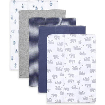 Burts Bees - 5Pk Wandering Elephants Burp Cloths Image 1