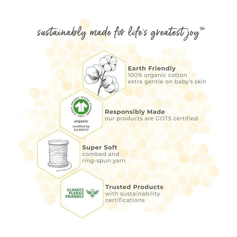 Burts Bees - 6Pk Baby Unisex Organic Cotton Bodysuit & Pant Set, Limestone Image 2
