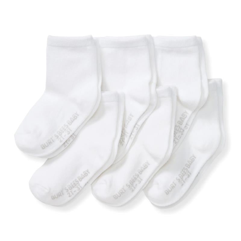 Burts Bees - 6Pk Solid Organic Cotton Baby Crew Socks Cloud Image 1