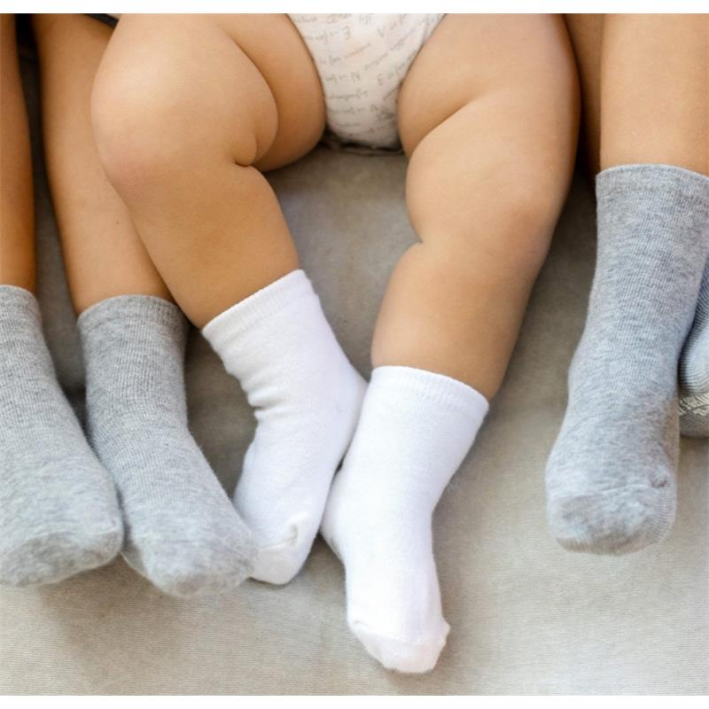 Burts Bees - 6Pk Solid Organic Cotton Baby Crew Socks Cloud Image 2