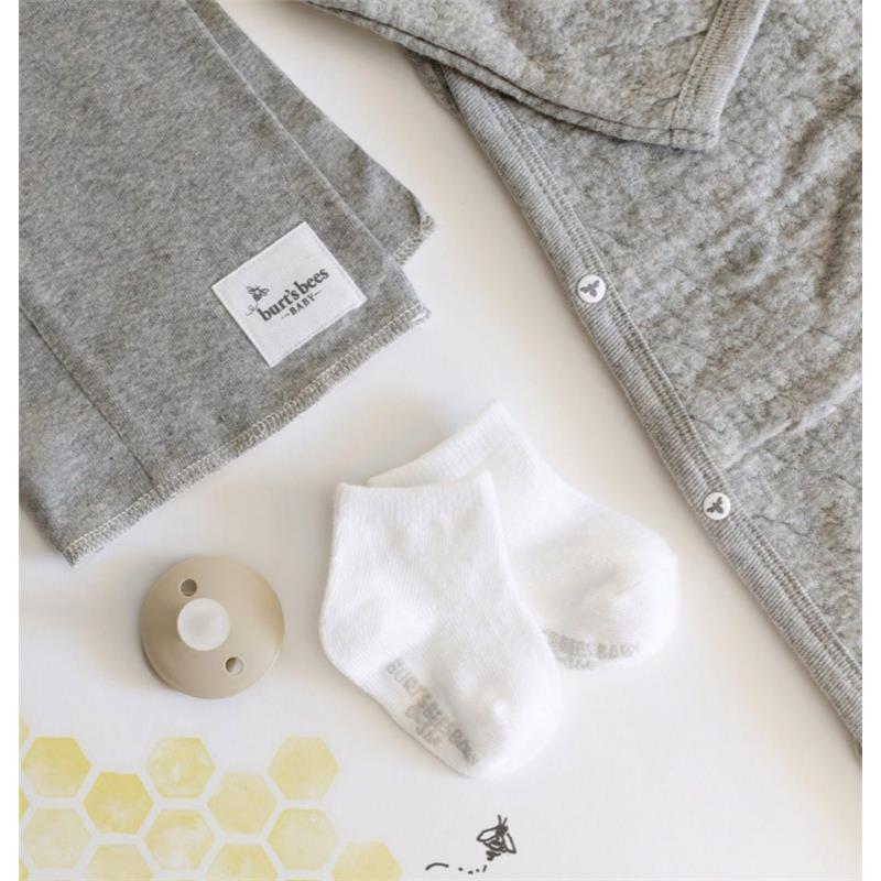 Burts Bees - 6Pk Solid Organic Cotton Baby Crew Socks Cloud Image 3