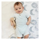 Burts Bees - Baby Boy Rib Stripe Romper, Ocean Image 3