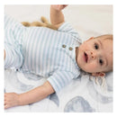 Burts Bees - Baby Boy Rib Stripe Romper, Ocean Image 5