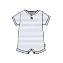 Burts Bees - Baby Boy Rib Stripe Romper Ocean Image 1