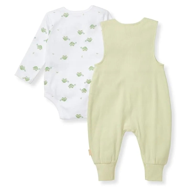 Burts Bees - Baby Boy Tortoise Jumpsuit & Bodysuit Set, Mint Tea Image 3