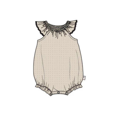 Burts Bees - Baby Girl Dotted Muslin Bubble Fossil  Image 1