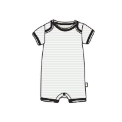 Burts Bees - Baby Girl Rib Stripe Romper Mint Tea Image 1