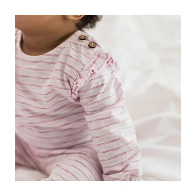 Burts Bees - Baby Girl Slub Stripe Bodysuit Set, Crocus Image 3