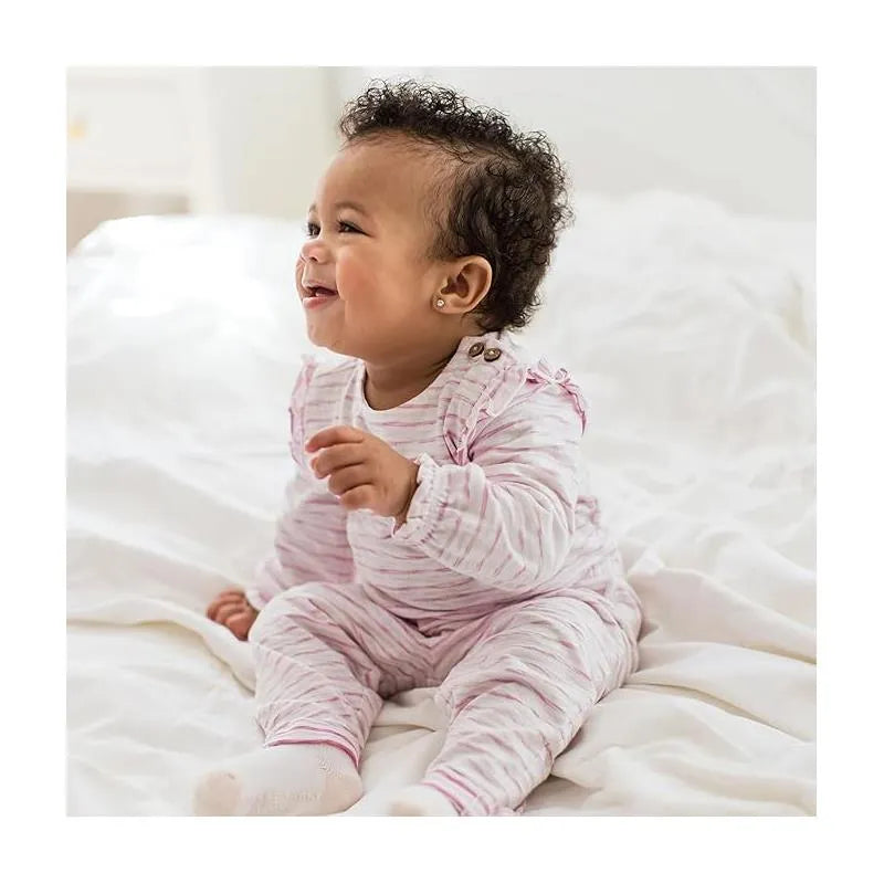 Burts Bees - Baby Girl Slub Stripe Bodysuit Set, Crocus Image 4