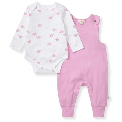 Burts Bees - Baby Girl Tortoise Jumpsuit & Bodysuit Set, Crocus Image 1
