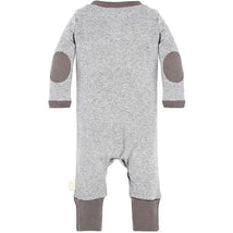 Burts Bees - Baby Neutral Henley Coverall, Heather Grey, Preemie Image 2