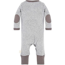 Burts Bees - Baby Neutral Henley Coverall, Heather Grey, Preemie Image 3