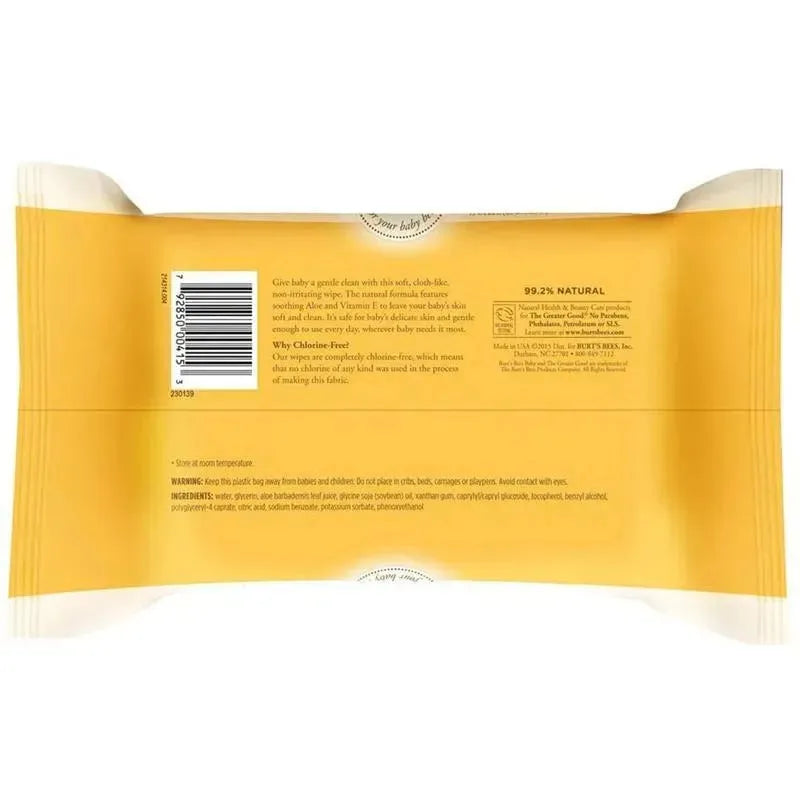 Burts Bees Baby Wipes Fragance Free, Baby Chlorine-Free Wipes 72Ct Image 7