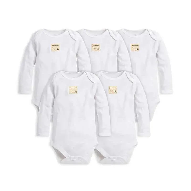 Burt's Bees Baby Essentials Long Sleeve Bodysuit 5-Pack Preemie  Image 1