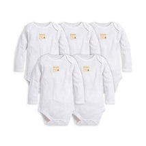 Burt's Bees Baby Essentials Long Sleeve Bodysuit 5-Pack Preemie  Image 1