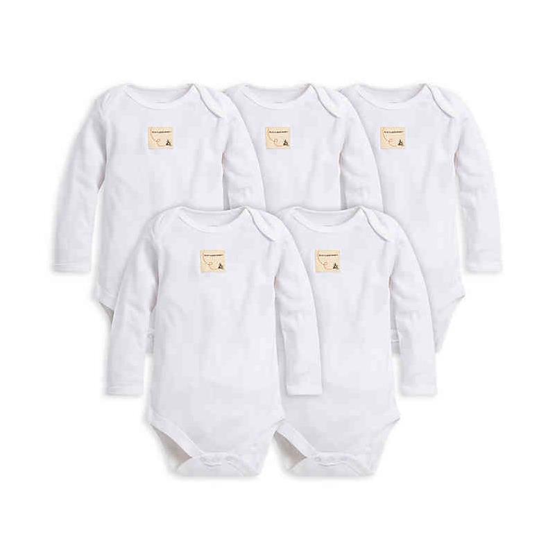 Burt's Bees Baby Essentials Long Sleeve Bodysuit 5-Pack Preemie  Image 1