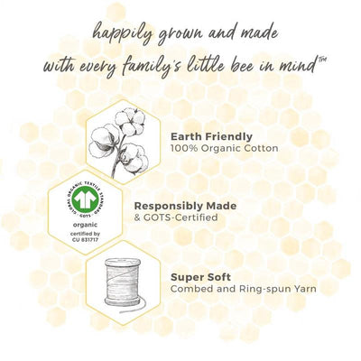 100% organic cotton blanket features GOTS certification, highlighting its earth-friendly and super soft qualities.