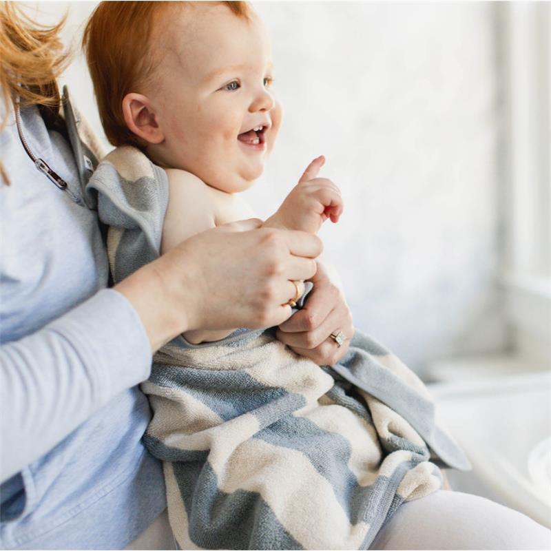 Burts Bees - Rugby Stripe Woven Terry Towel & Washcloth Set Quarry Image 2
