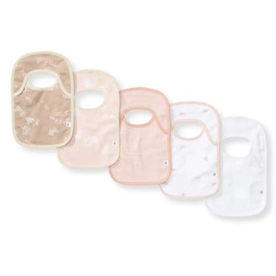 Burts Bees - Set Of 5 Whimsical Floral Lap Shoulder Bibs, Ranunculus Image 1