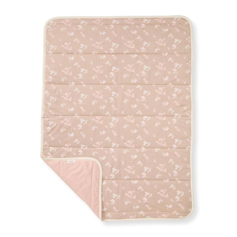 Burt's Bees - Whimsical Floral Reversible Blanket, Hummus Image 1