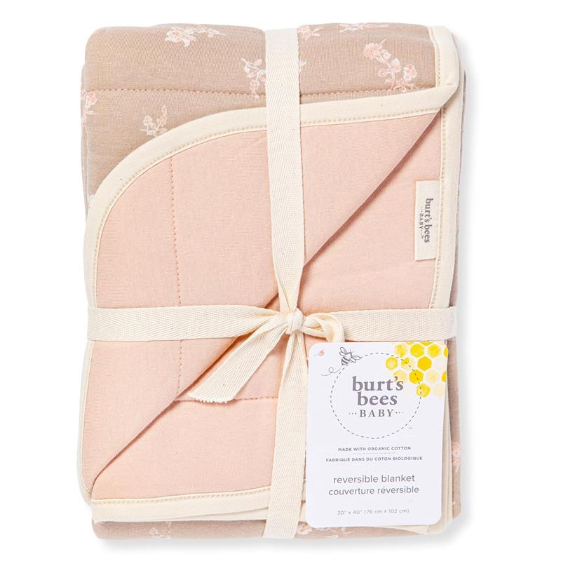 Burt's Bees - Whimsical Floral Reversible Blanket, Hummus Image 5