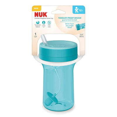 Nuk - for Nature Copo de palha com peso Everlast, sem BPA, copo com canudinho à prova de derramamento