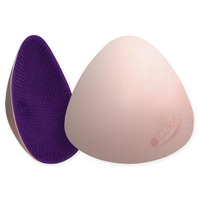 Purple nursing pads with textured backing and smooth front, designed for comfort and absorbency.