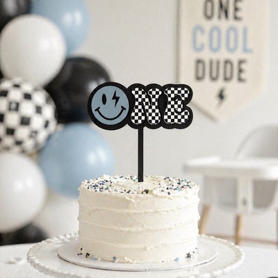 ONE Cool Dude First Birthday Cake Topper