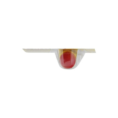Carmex tube blister pack featuring a red lip balm tube inside clear packaging.