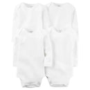Carter's 4-Pack Long Sleeve Original Bodysuits, White Image 1