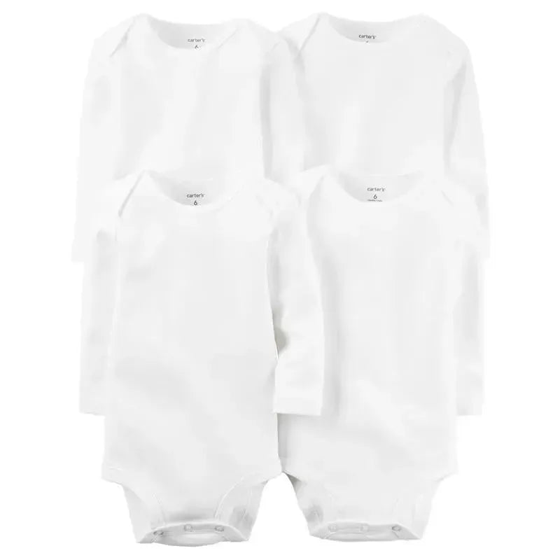 Carter's 4-Pack Long Sleeve Original Bodysuits, White Image 1