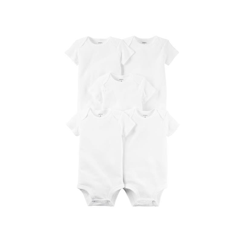 Carter's 5-Pack Short Sleeve Original Bodysuits, White Image 1