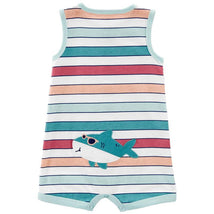 Carters - Baby Boy Shark Striped Snap-Up Cotton Romper Image 2