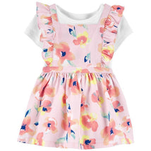 Carters - Baby Girl 2Pk Bodysuit & Floral Dress Set, Pink/White Image 1