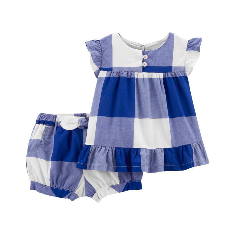Carters - Baby Girl 2Pk Gingham Outfit Set, Blue Image 1
