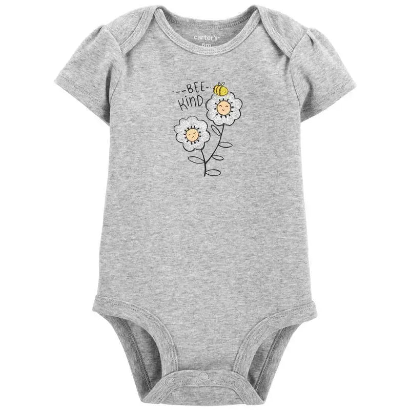 Carter's - Baby Girl Bee Kind Original Bodysuit, Gray Image 1