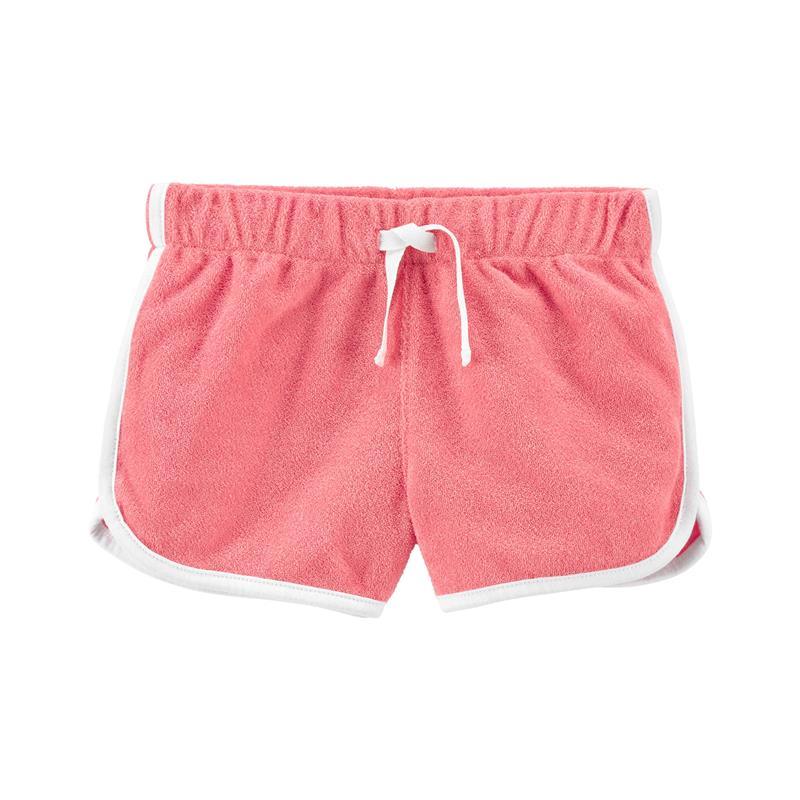 Carters - Toddler Girl Pull-On Terry Shorts, Pink Image 1