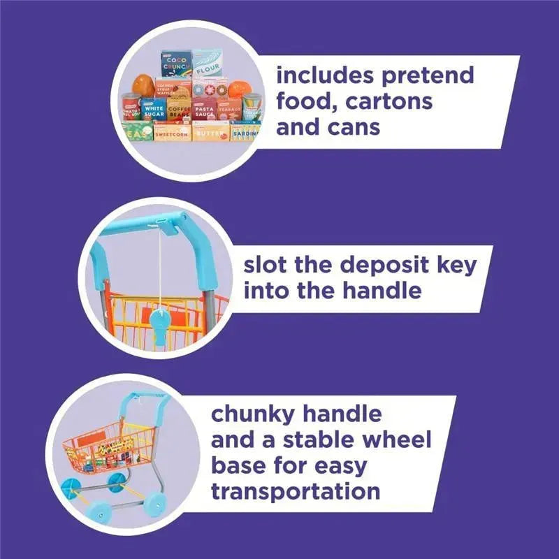 Casdon - Colourful Toy Shopping Trolley for Children Aged 3 plus Image 7