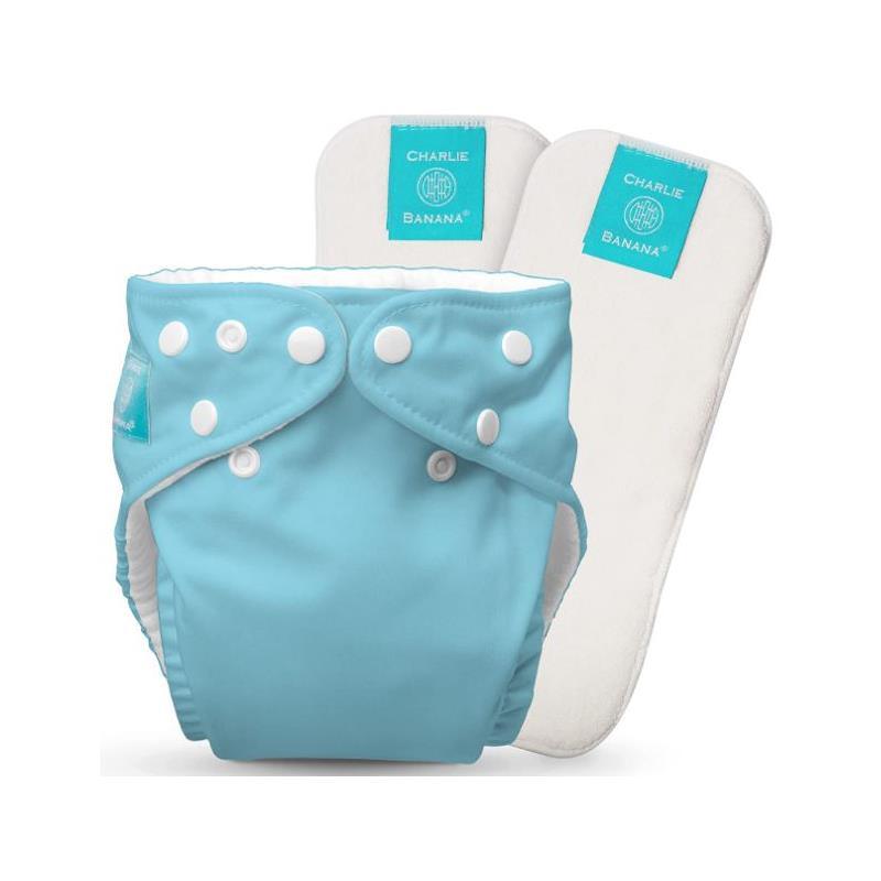 Charlie Banana - Blue Baby Fleece Reusable and Washable Cloth Diaper System Image 1