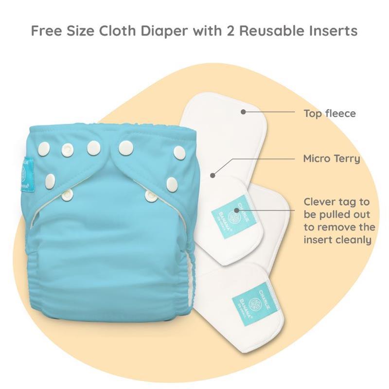 Charlie Banana - Blue Baby Fleece Reusable and Washable Cloth Diaper System Image 2