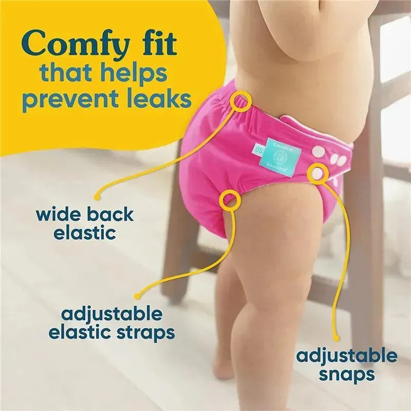 Charlie Banana - Hot Pink Baby Fleece Reusable and Washable Cloth Diaper System Image 4