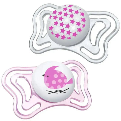 Chicco - 2 Pk Physioforma Light Day & Night Orthodontic Pacifier Pink, 0/6M Image 1