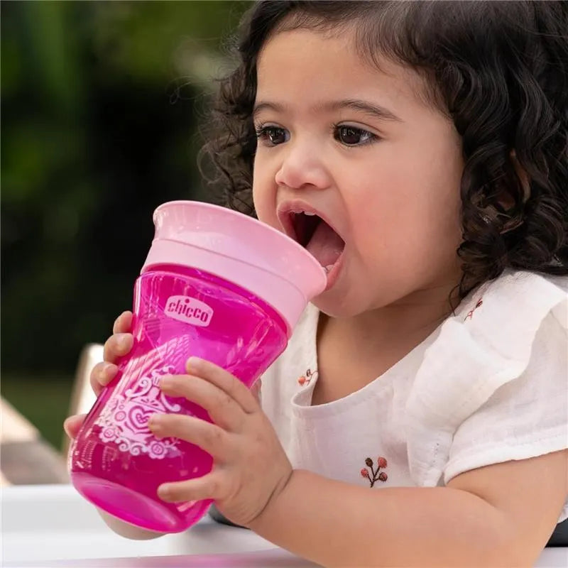 Chicco - 360° Spoutless Rim Trainer Sippy Cup 9M+ | Pink Image 5