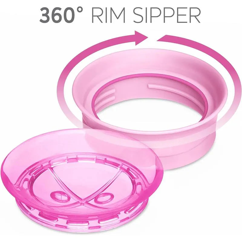 Chicco - 360° Spoutless Rim Trainer Sippy Cup 9M+ | Pink Image 7