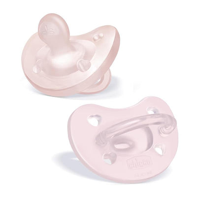 Chicco Feeding - Physioforma Orthodontic Silicone Pacifier Soft Pink 0-6M, 2Pk Image 1