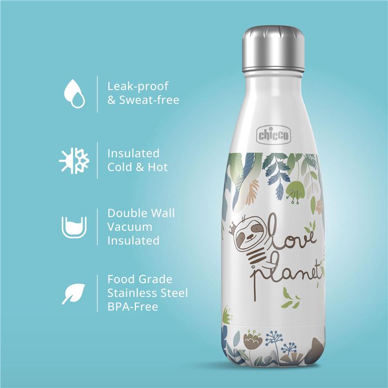 Chicco - Feeding Stainless Steel Insulated Water Bottle 12Oz Sloth Image 3