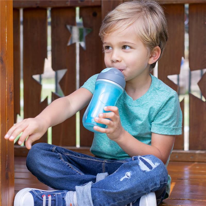Chicco Flip Top Insulated Straw Cup 12+ Green/Teal Image 8