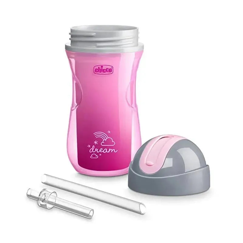 Chicco Insulated Flip Top Straw Cup 12m+ (2pk) Dream Pink/Purple Image 5