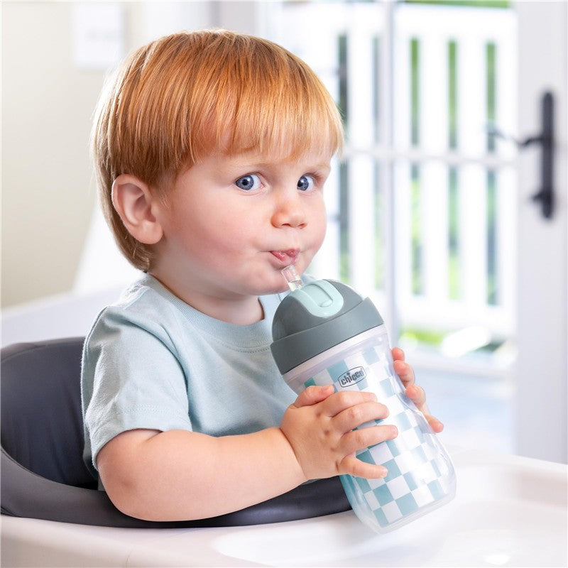 Chicco Insulated Flip-Top Straw Cup 9oz 2-Pack - Cars & Checker Image 2