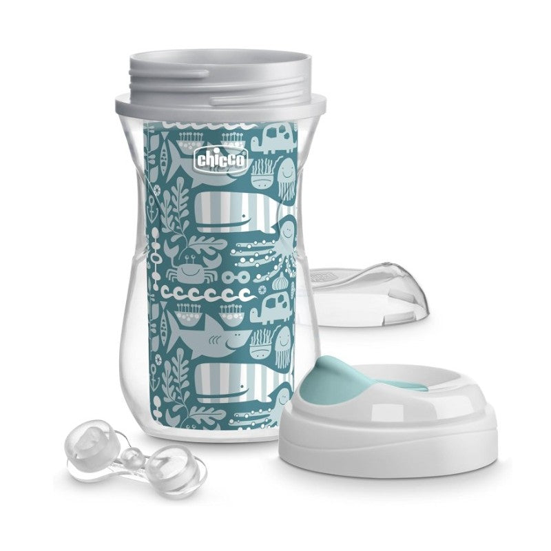 Chicco Insulated Rim Spout Trainer Sippy Cup 9Oz, Ocean Print/Surf 12M+ Image 3